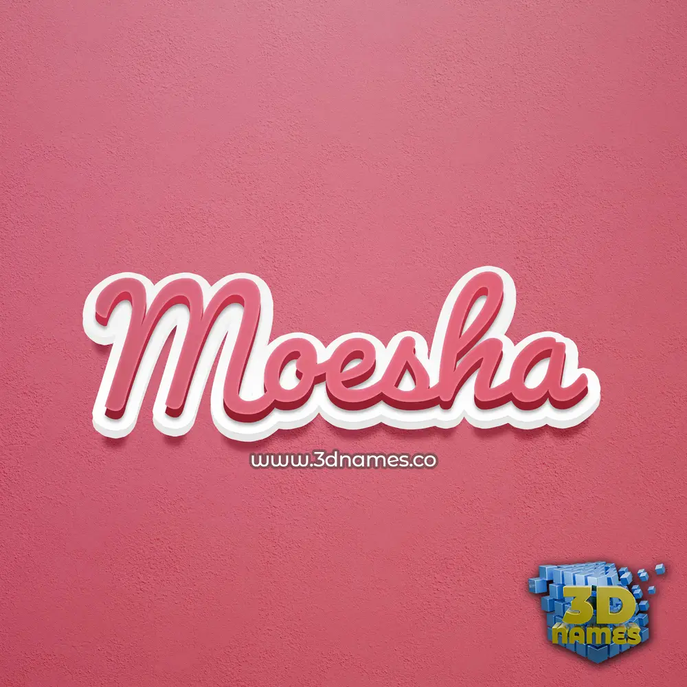 moesha in Red Scribble style - 3D name wallpaper