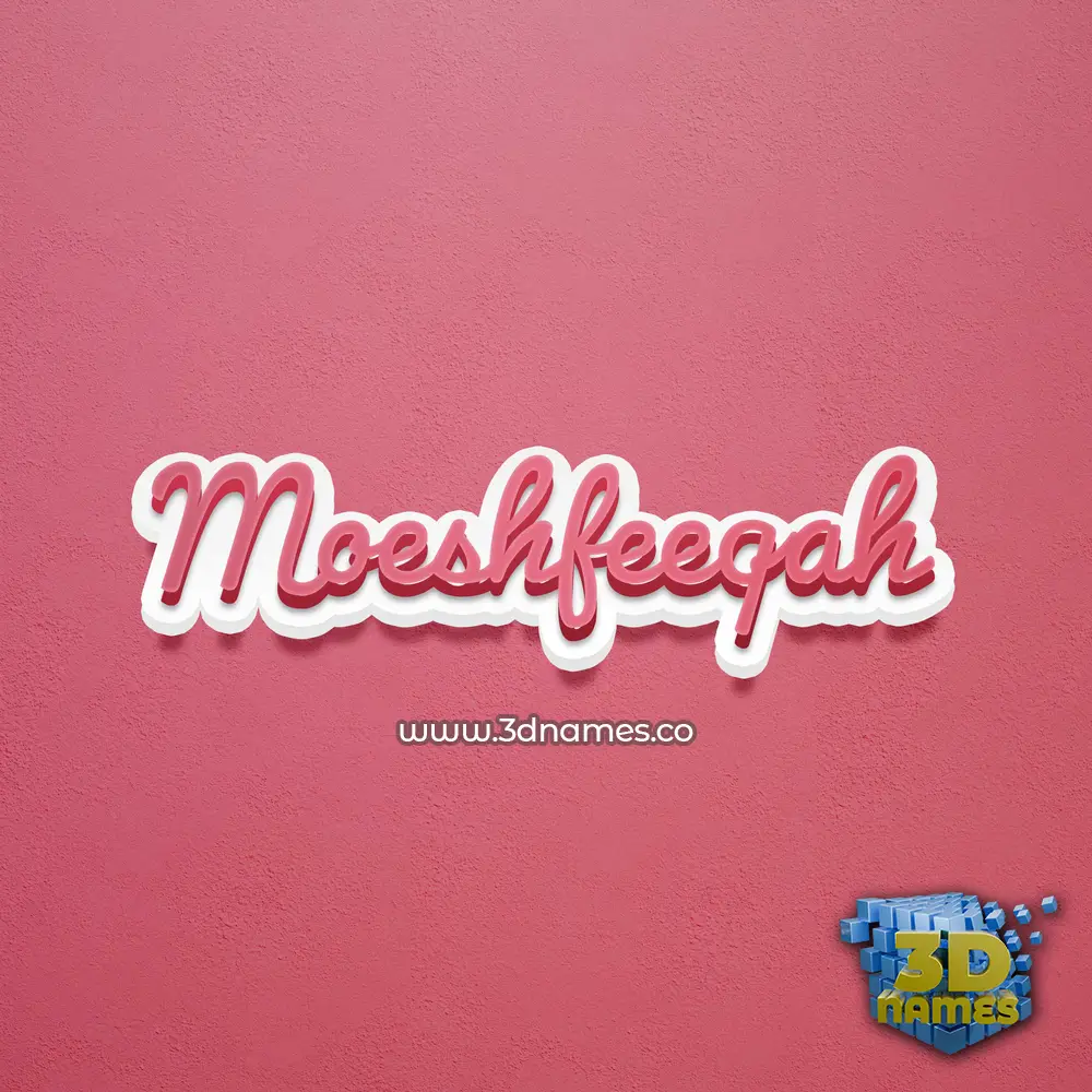 moeshfeeqah in Red Scribble style - 3D name wallpaper