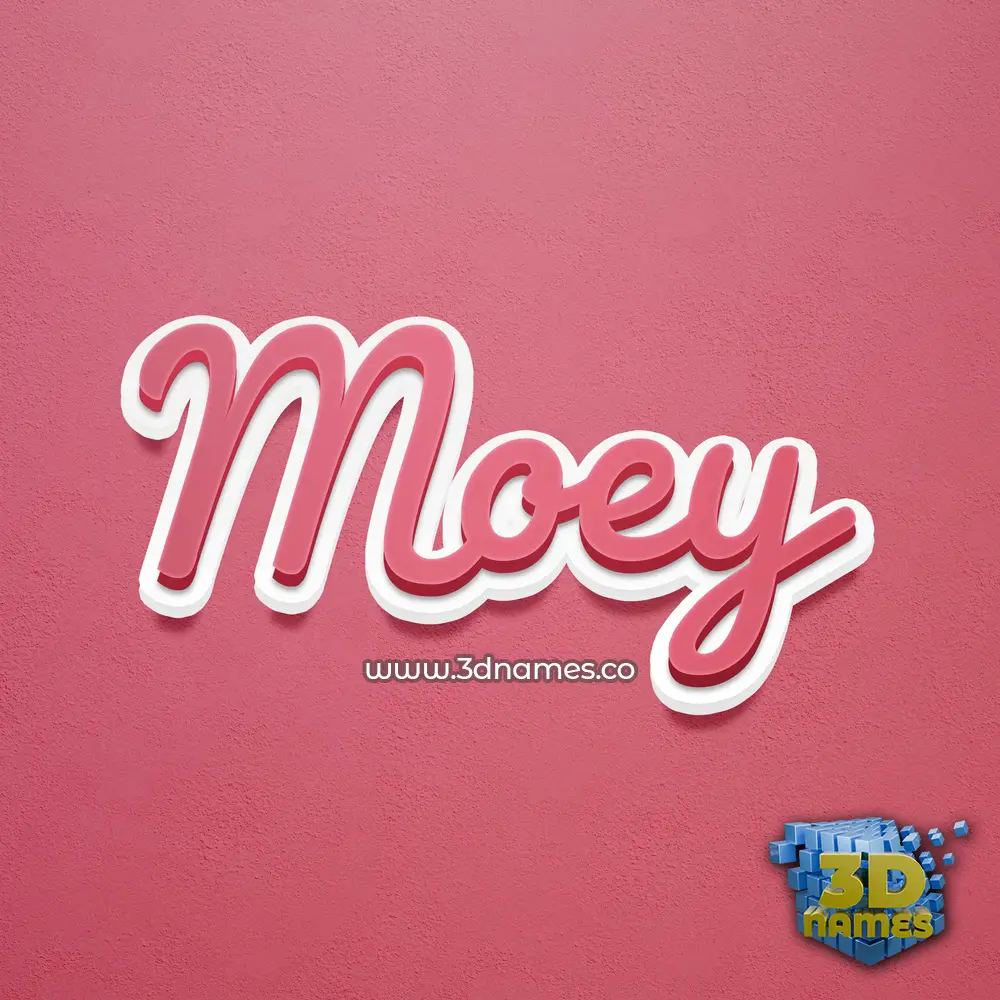moey in Red Scribble style - 3D name wallpaper