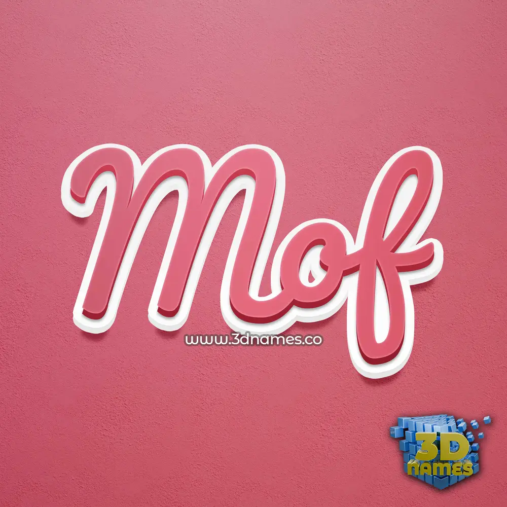 mof in Red Scribble style - 3D name wallpaper