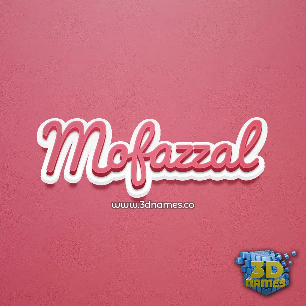 mofazzal in Red Scribble style - 3D name wallpaper
