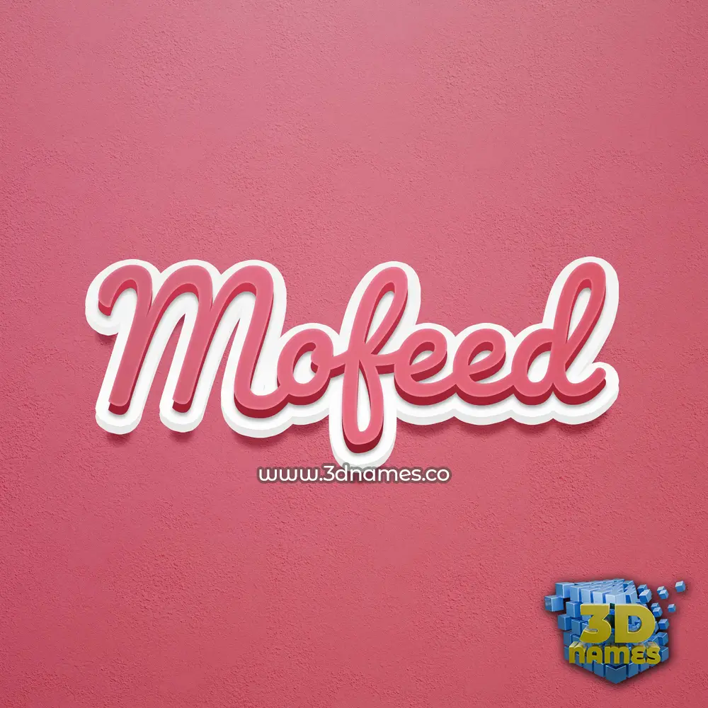 mofeed in Red Scribble style - 3D name wallpaper