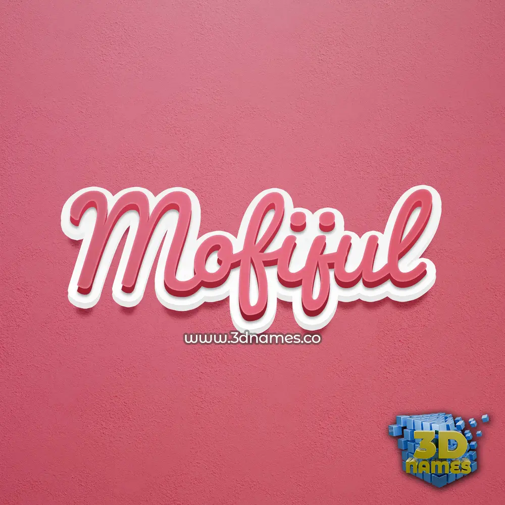 mofijul in Red Scribble style - 3D name wallpaper