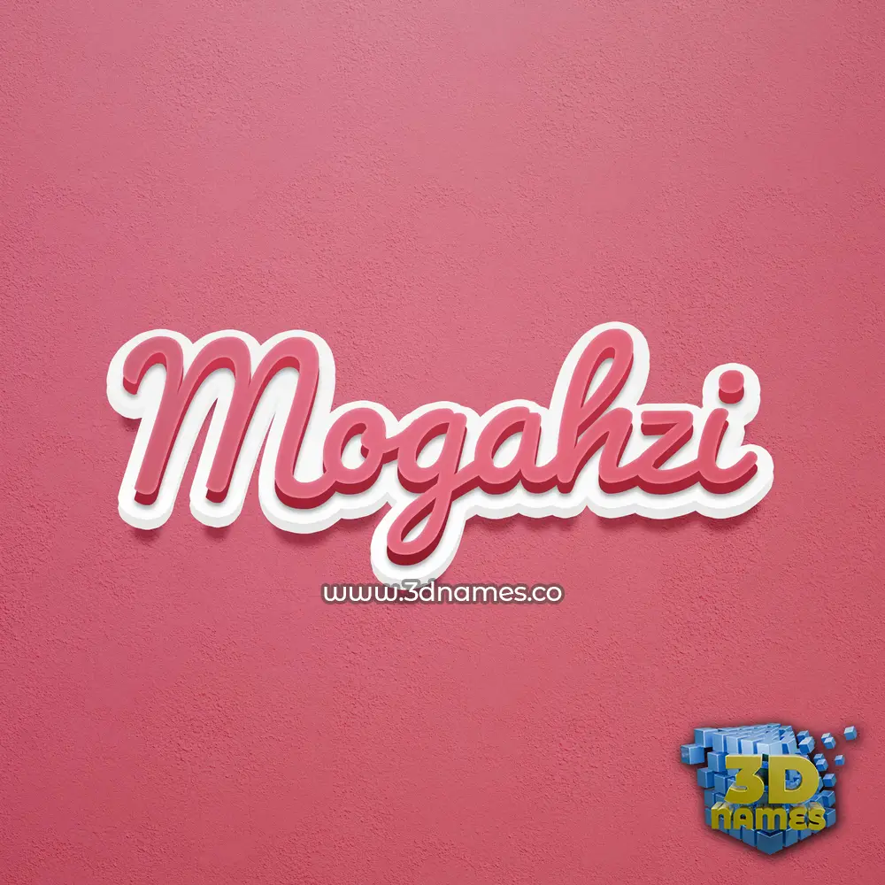 mogahzi in Red Scribble style - 3D name wallpaper