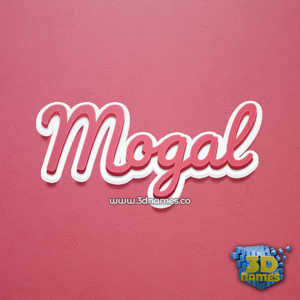 mogal in Red Scribble style - 3D name wallpaper