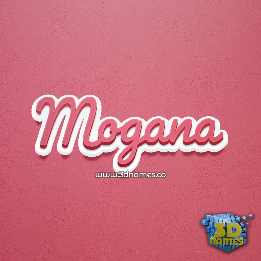 mogana in Red Scribble style - 3D name wallpaper