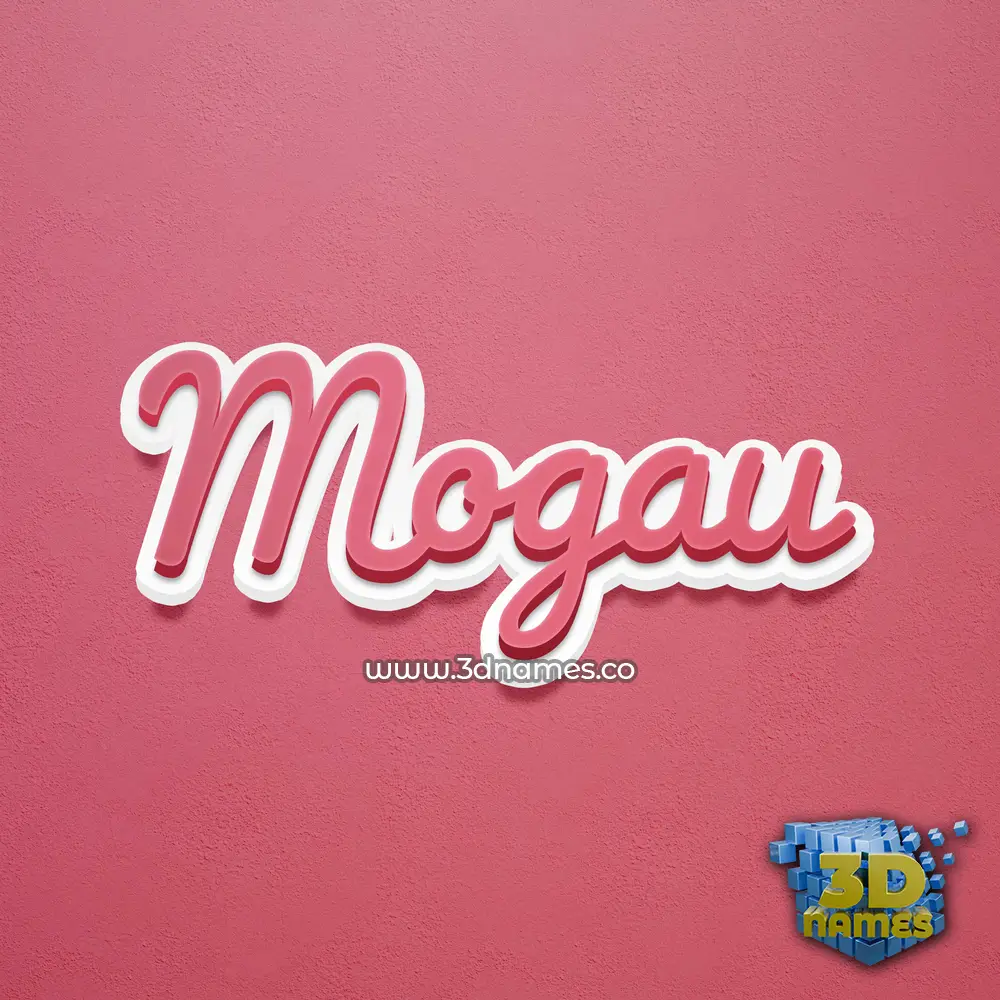 mogau in Red Scribble style - 3D name wallpaper