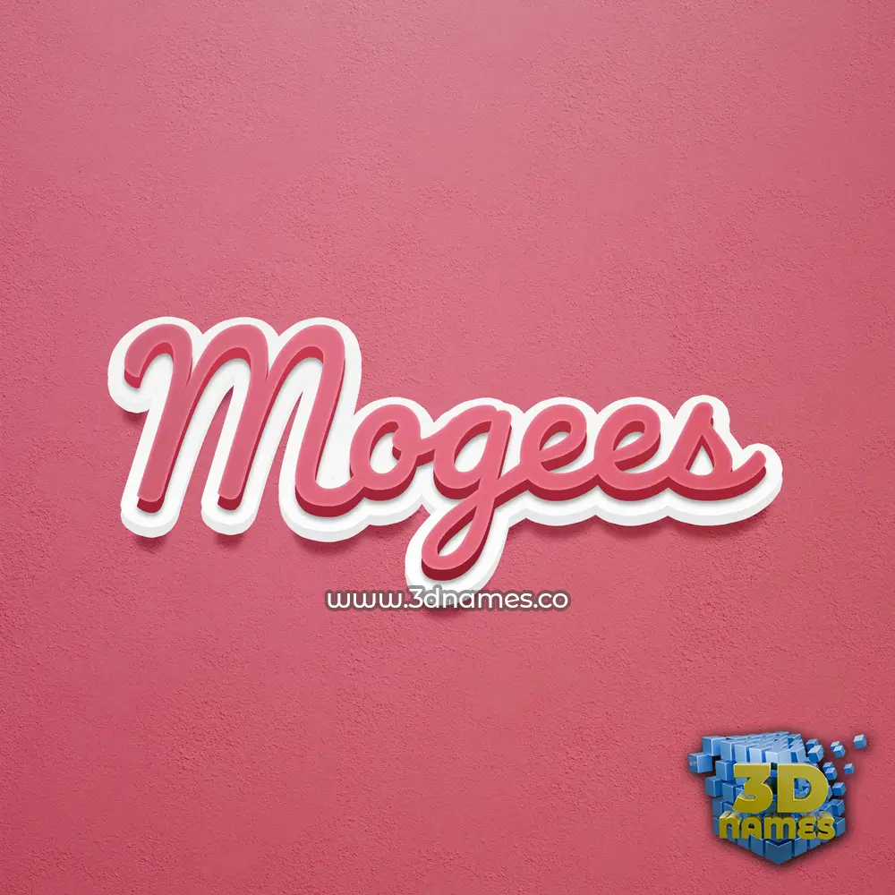 mogees in Red Scribble style - 3D name wallpaper