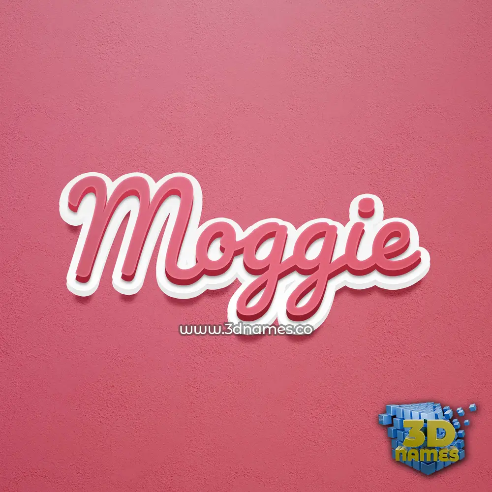 moggie in Red Scribble style - 3D name wallpaper