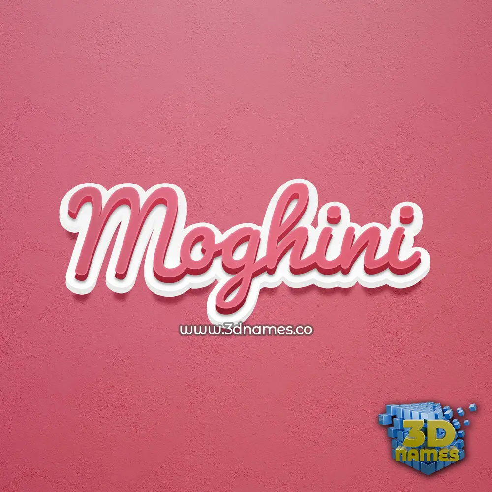 moghini in Red Scribble style - 3D name wallpaper