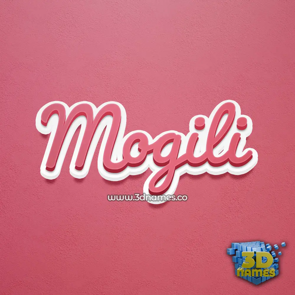 mogili in Red Scribble style - 3D name wallpaper