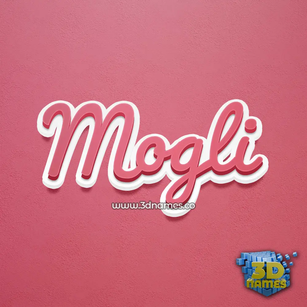 mogli in Red Scribble style - 3D name wallpaper