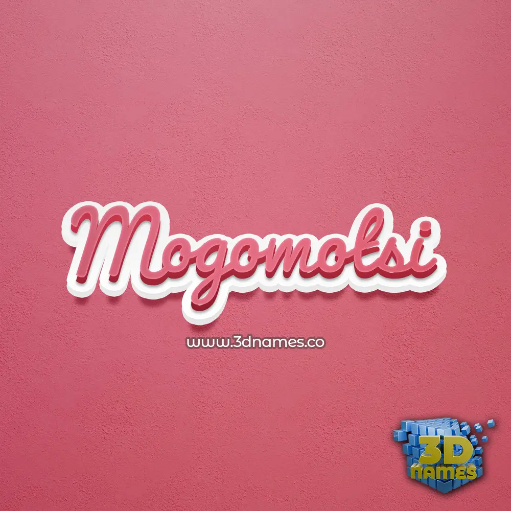 mogomotsi in Red Scribble style - 3D name wallpaper