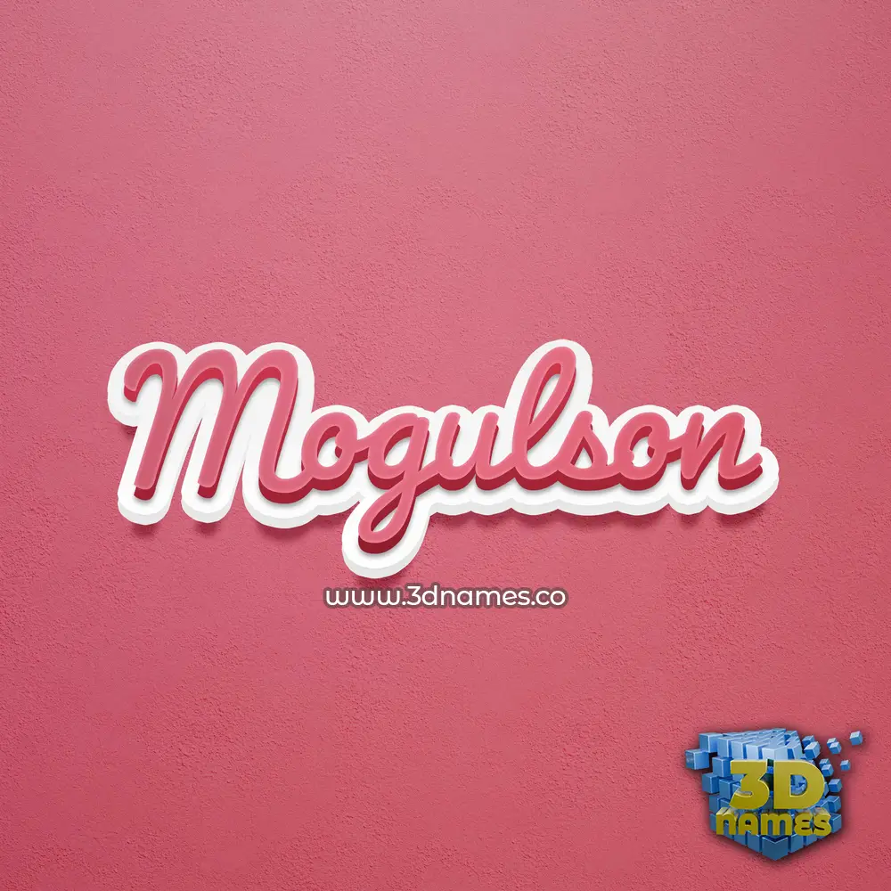 mogulson in Red Scribble style - 3D name wallpaper