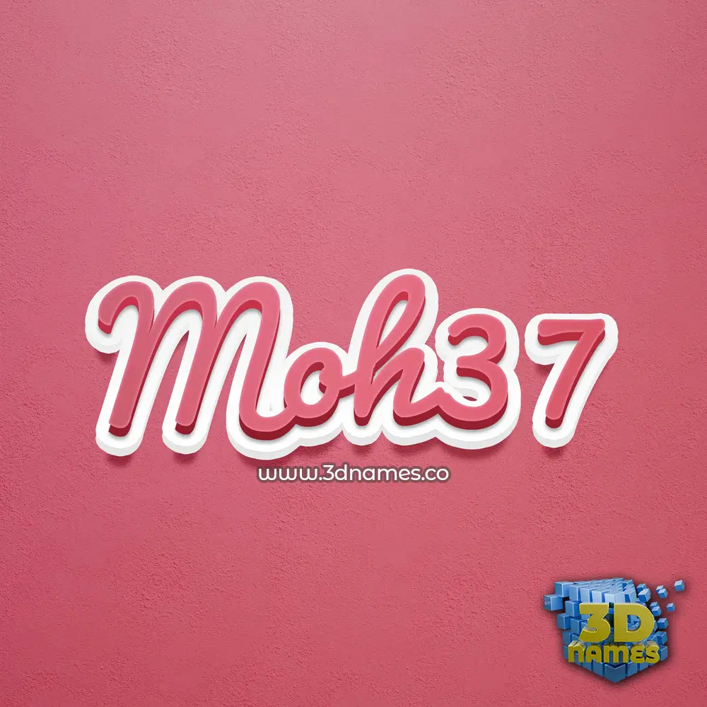 moh37 in Red Scribble style - 3D name wallpaper