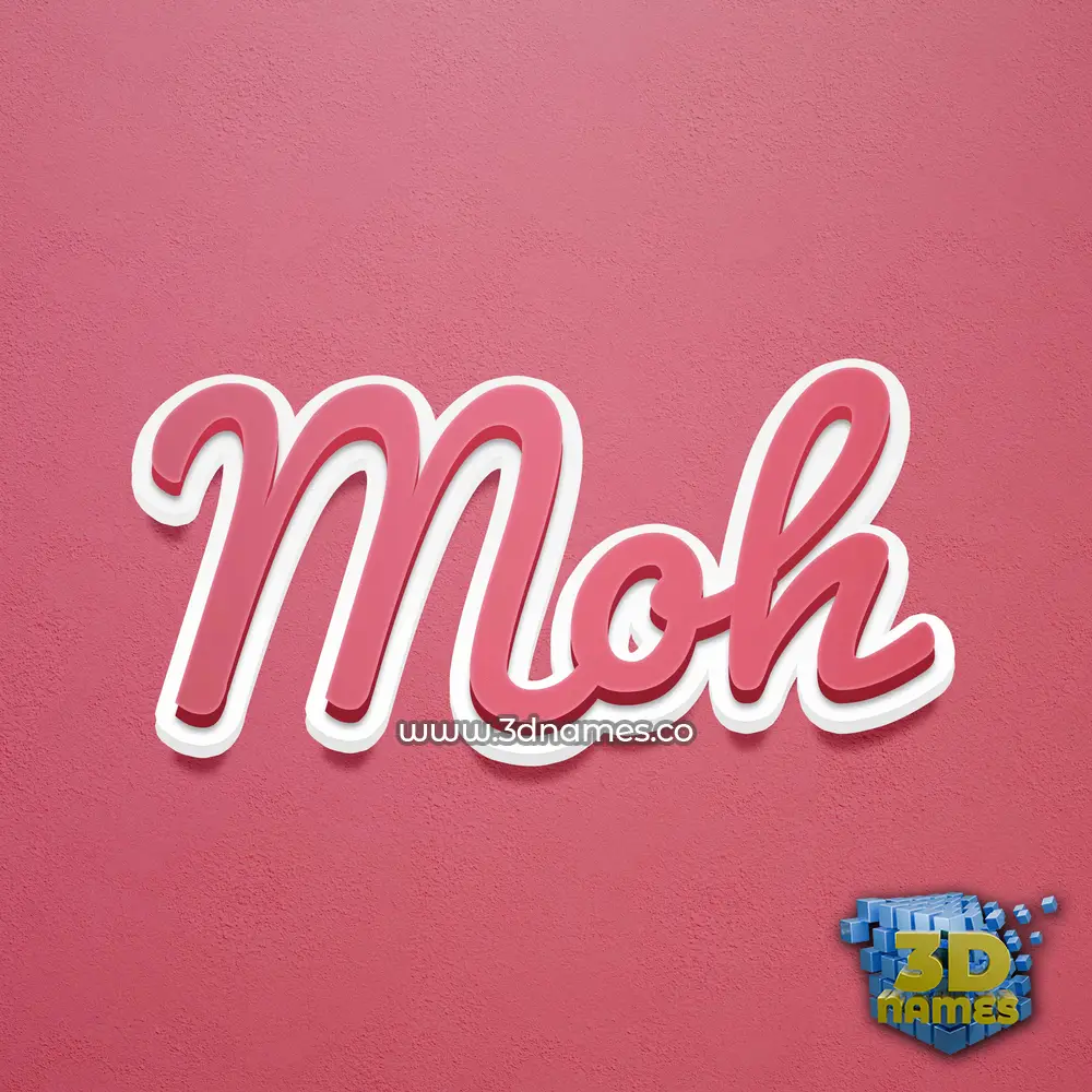 moh in Red Scribble style - 3D name wallpaper