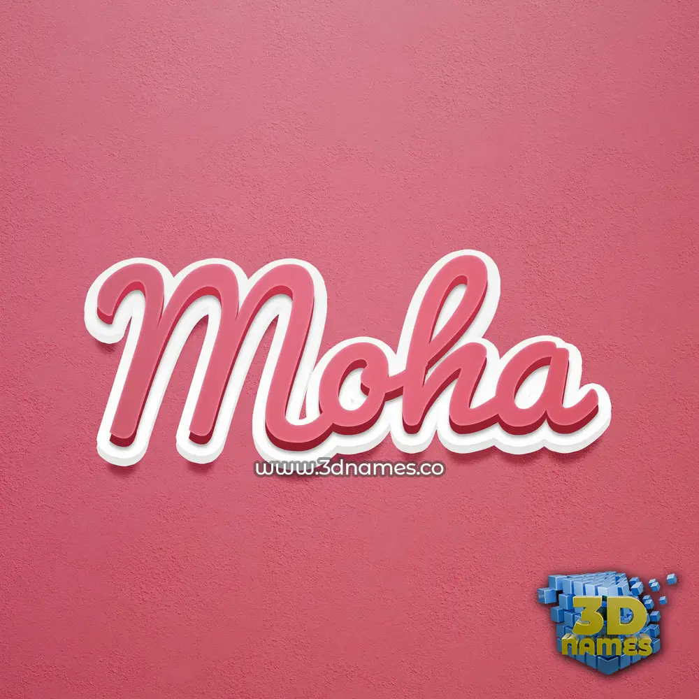 moha in Red Scribble style - 3D name wallpaper