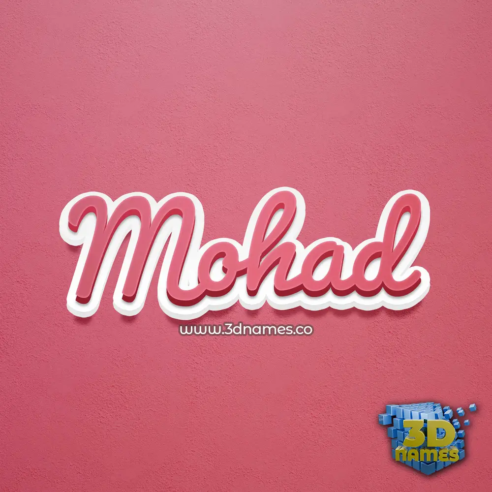 mohad in Red Scribble style - 3D name wallpaper