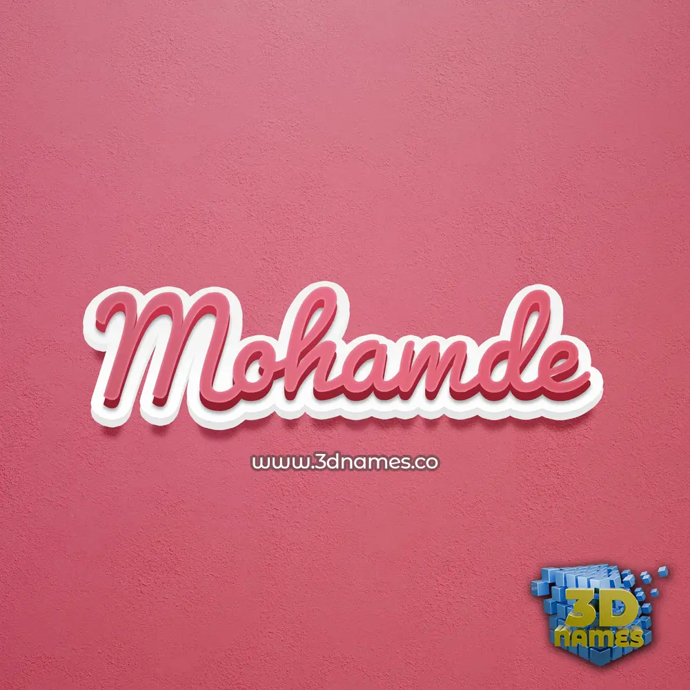 mohamde in Red Scribble style - 3D name wallpaper
