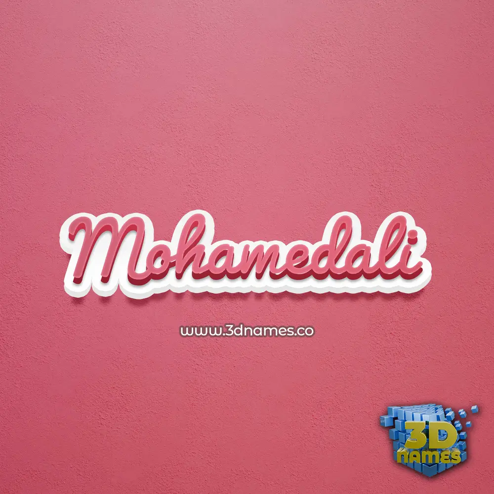 mohamedali in Red Scribble style - 3D name wallpaper
