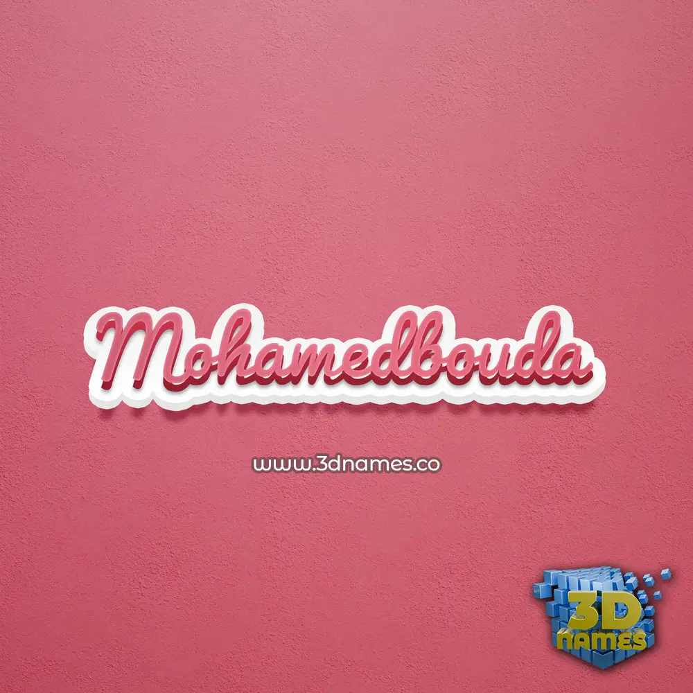mohamedbouda in Red Scribble style - 3D name wallpaper