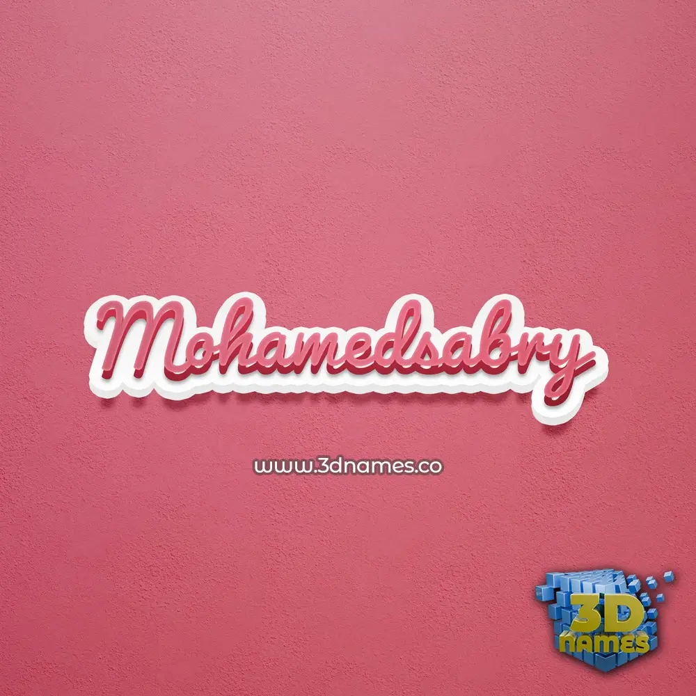 mohamedsabry in Red Scribble style - 3D name wallpaper