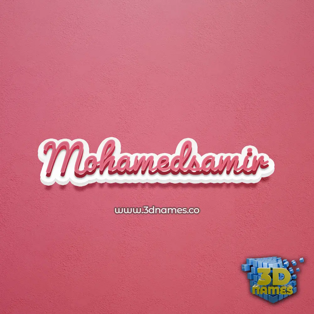 mohamedsamir in Red Scribble style - 3D name wallpaper