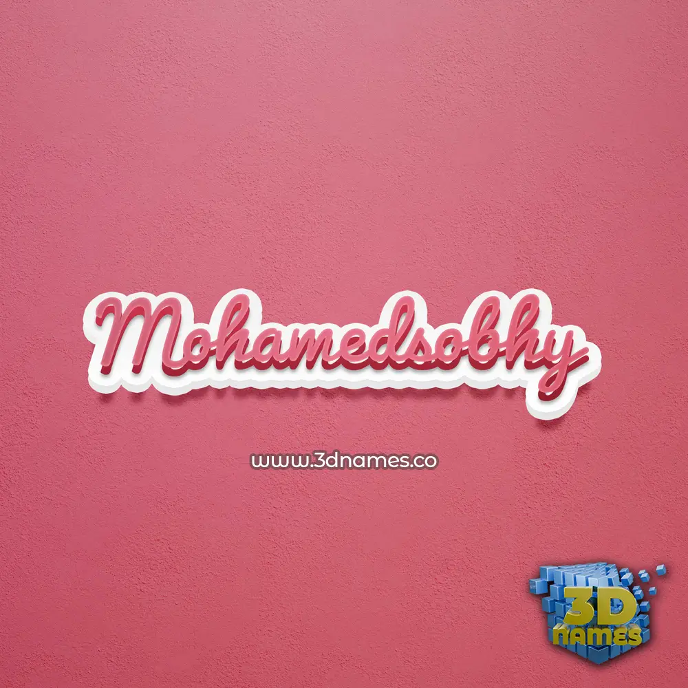 mohamedsobhy in Red Scribble style - 3D name wallpaper