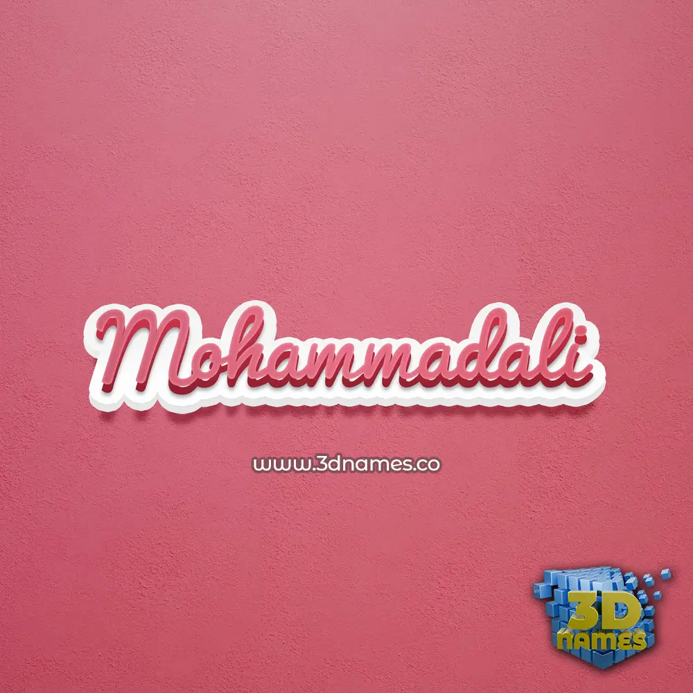 mohammadali in Red Scribble style - 3D name wallpaper