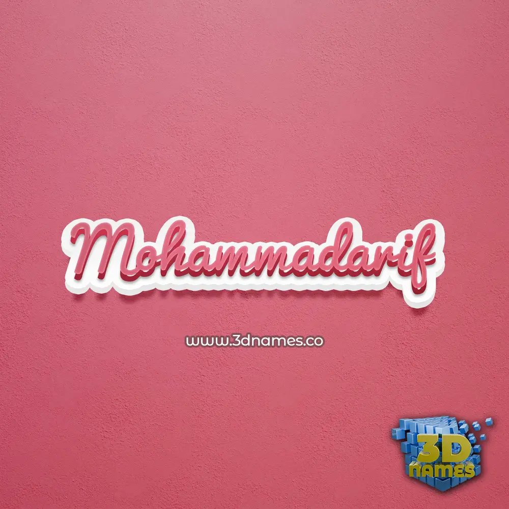 mohammadarif in Red Scribble style - 3D name wallpaper