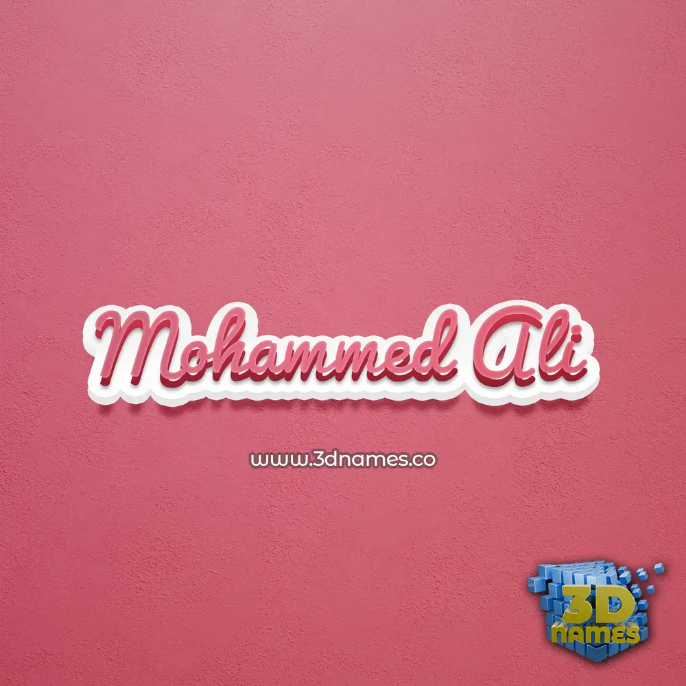 mohammed ali in Red Scribble style - 3D name wallpaper