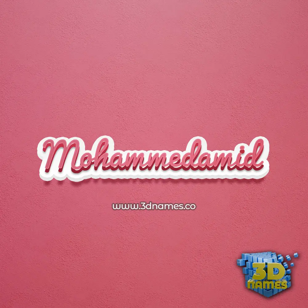 mohammedamid in Red Scribble style - 3D name wallpaper