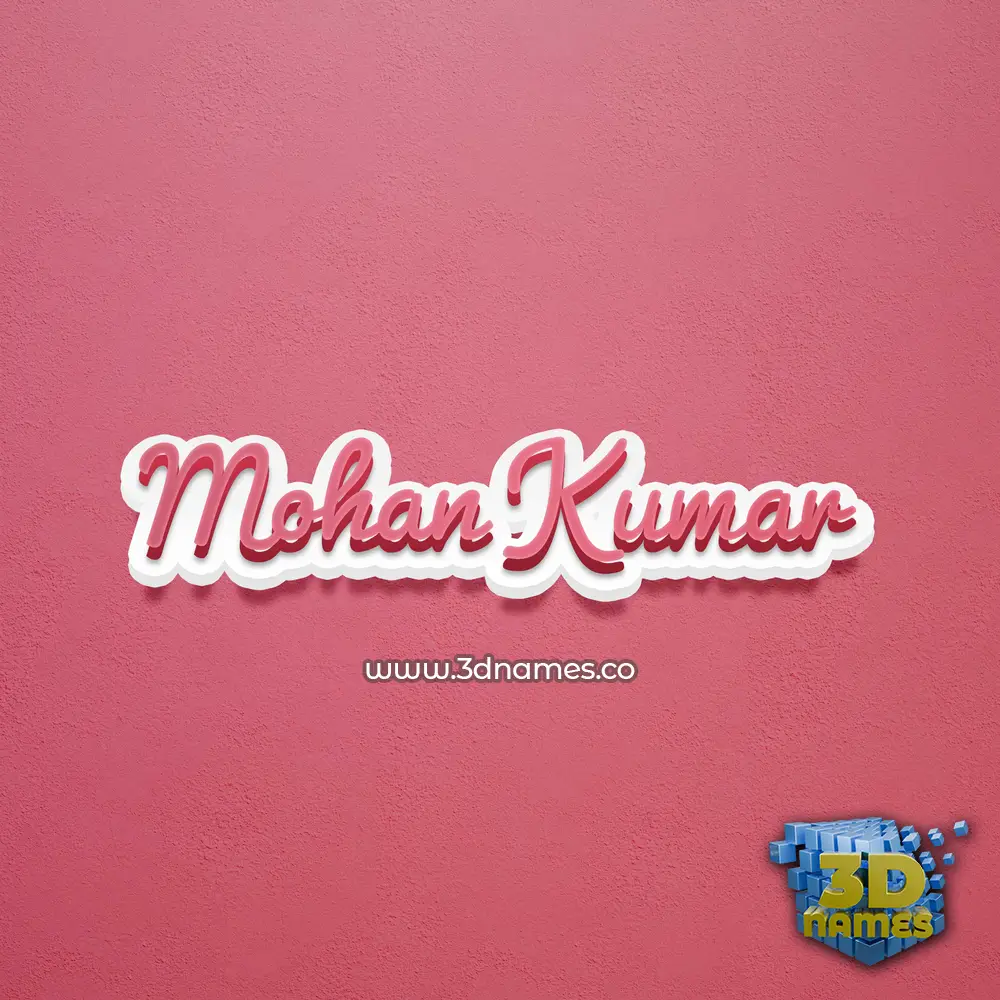 mohan kumar in Red Scribble style - 3D name wallpaper