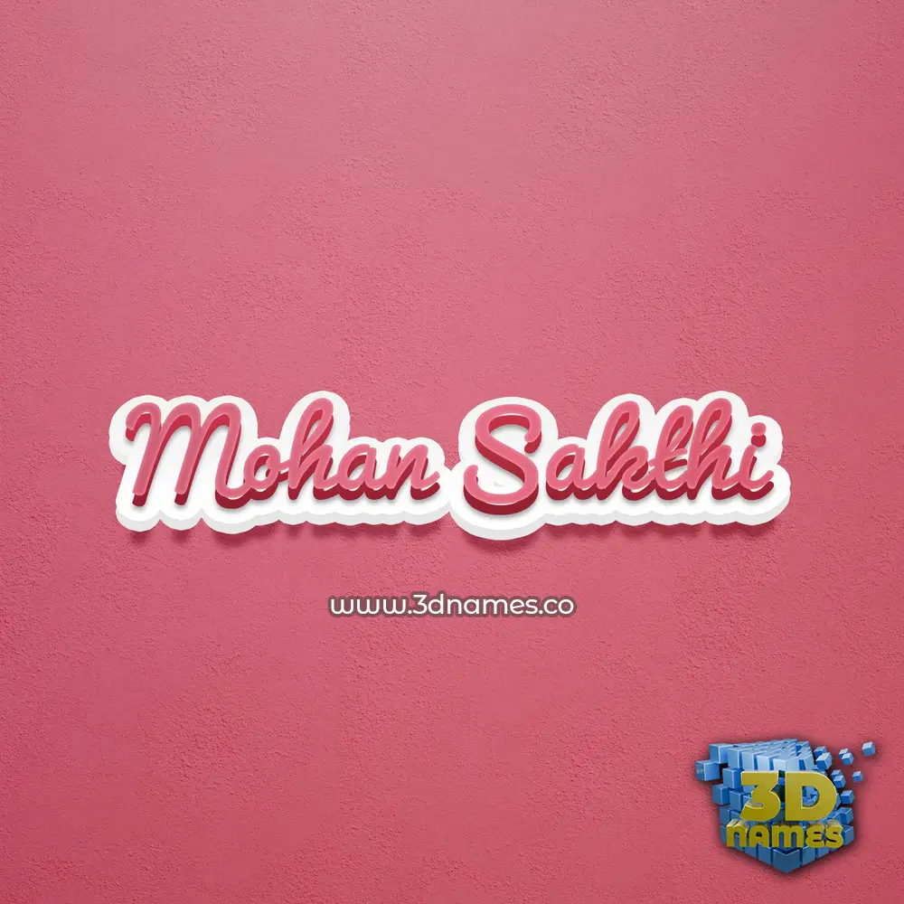 mohan sakthi in Red Scribble style - 3D name wallpaper