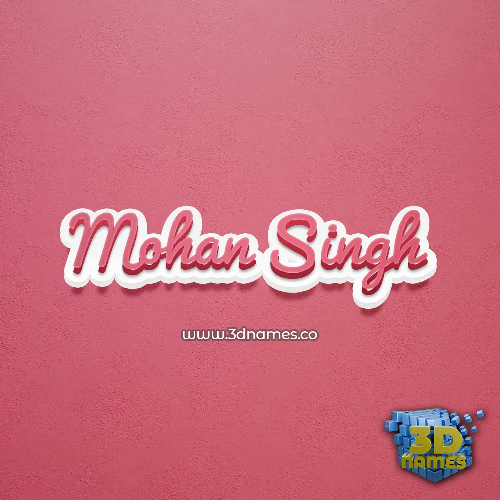 mohan singh in Red Scribble style - 3D name wallpaper