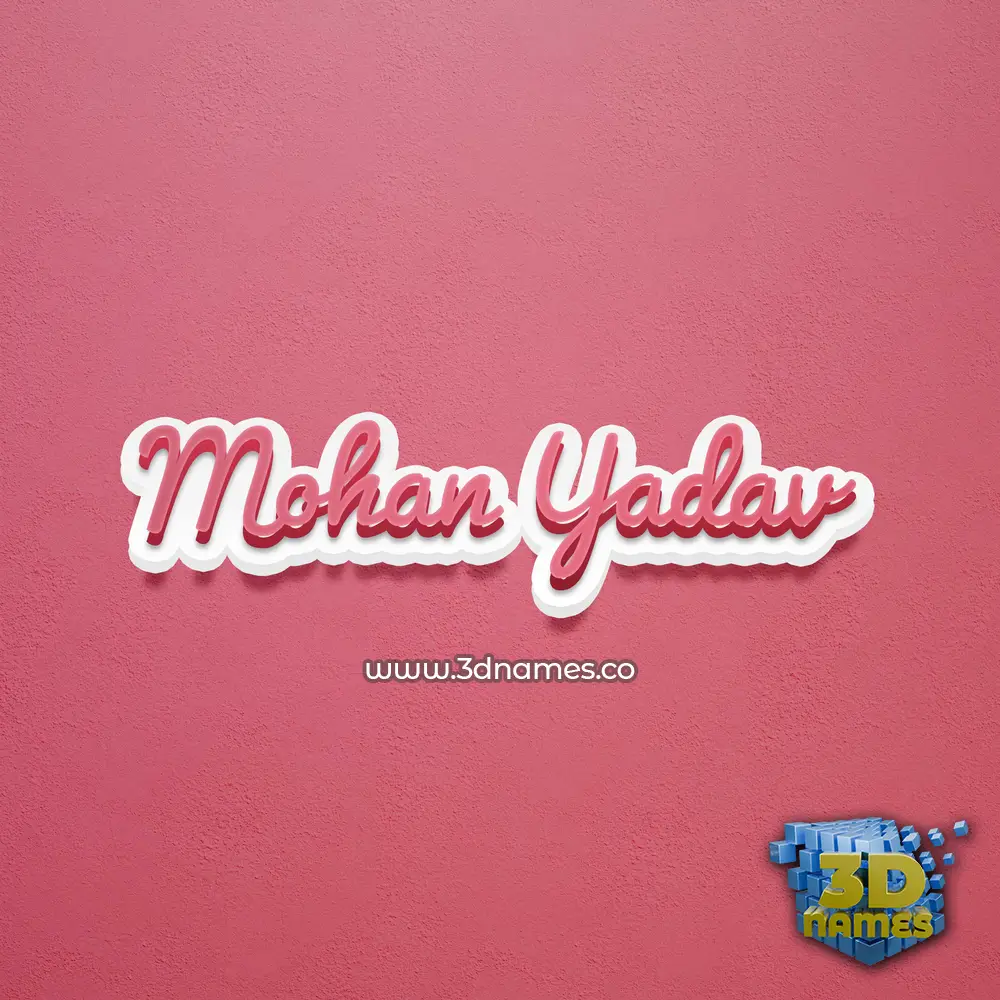 mohan yadav in Red Scribble style - 3D name wallpaper