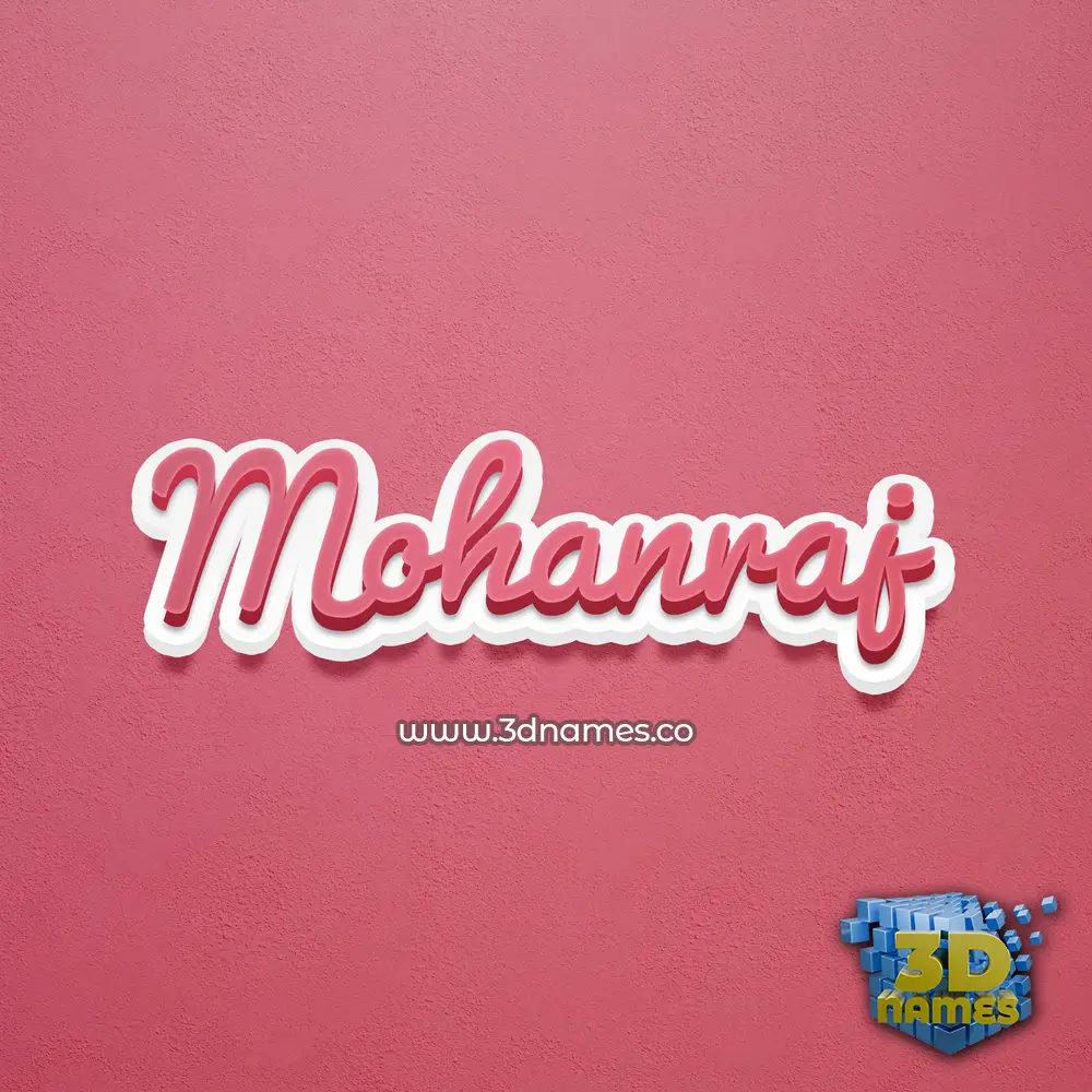 mohanraj in Red Scribble style - 3D name wallpaper