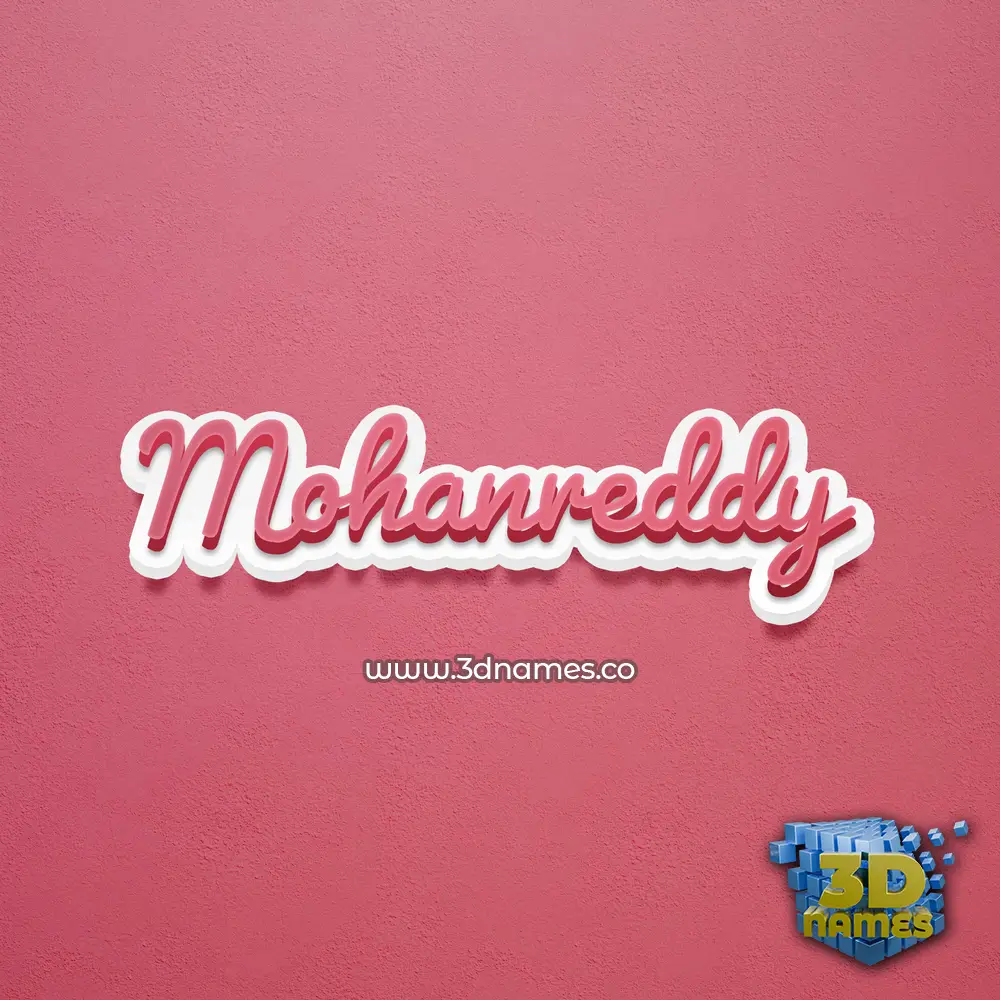 mohanreddy in Red Scribble style - 3D name wallpaper
