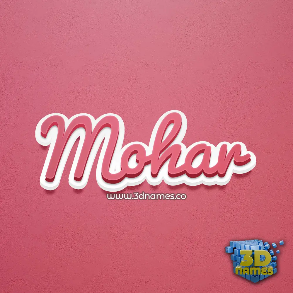 mohar in Red Scribble style - 3D name wallpaper