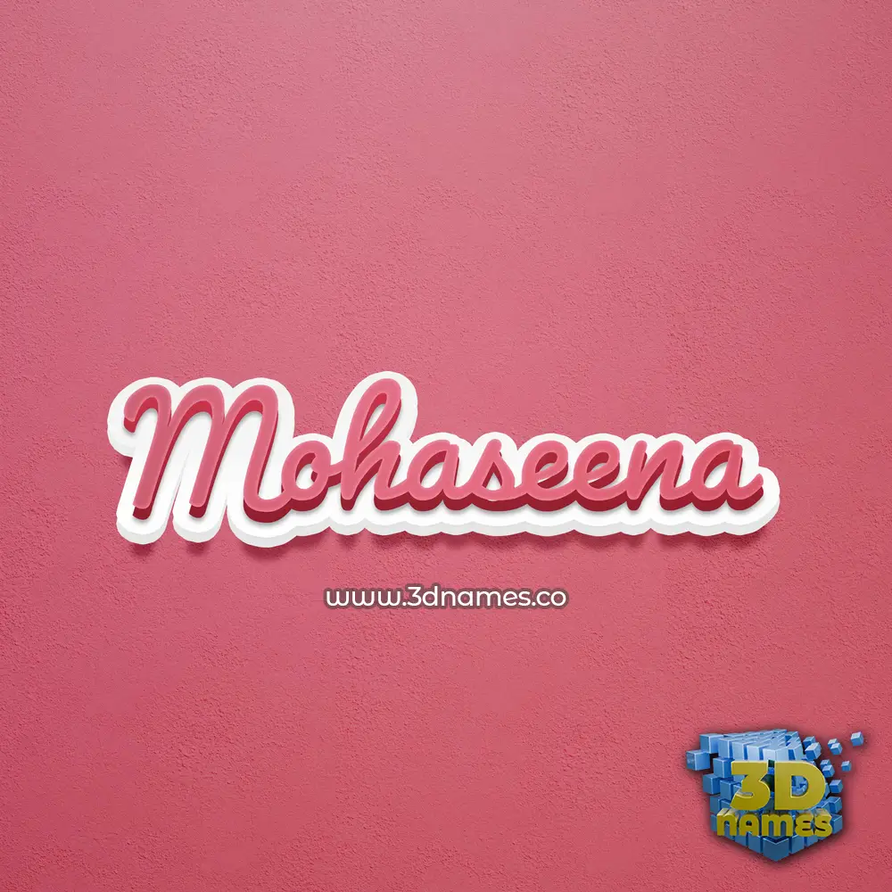 mohaseena in Red Scribble style - 3D name wallpaper