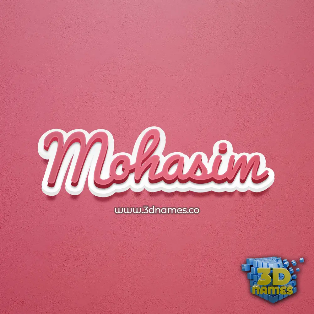 mohasim in Red Scribble style - 3D name wallpaper