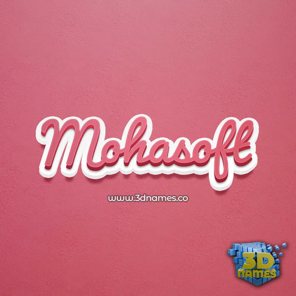 mohasoft in Red Scribble style - 3D name wallpaper