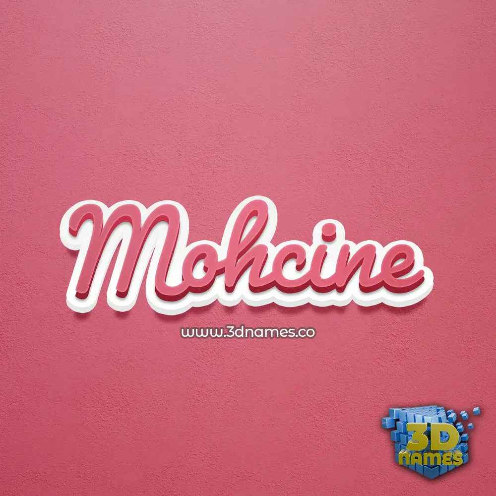 mohcine in Red Scribble style - 3D name wallpaper