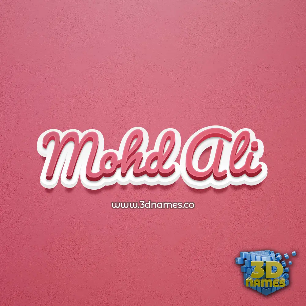 mohd ali in Red Scribble style - 3D name wallpaper