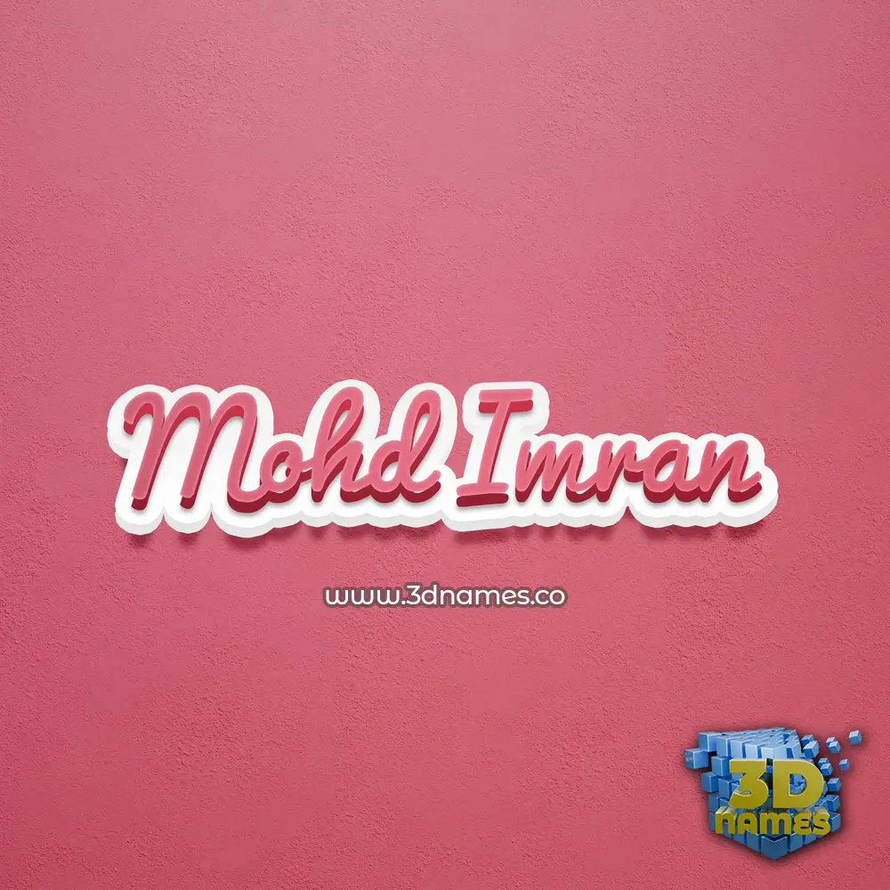 mohd imran in Red Scribble style - 3D name wallpaper