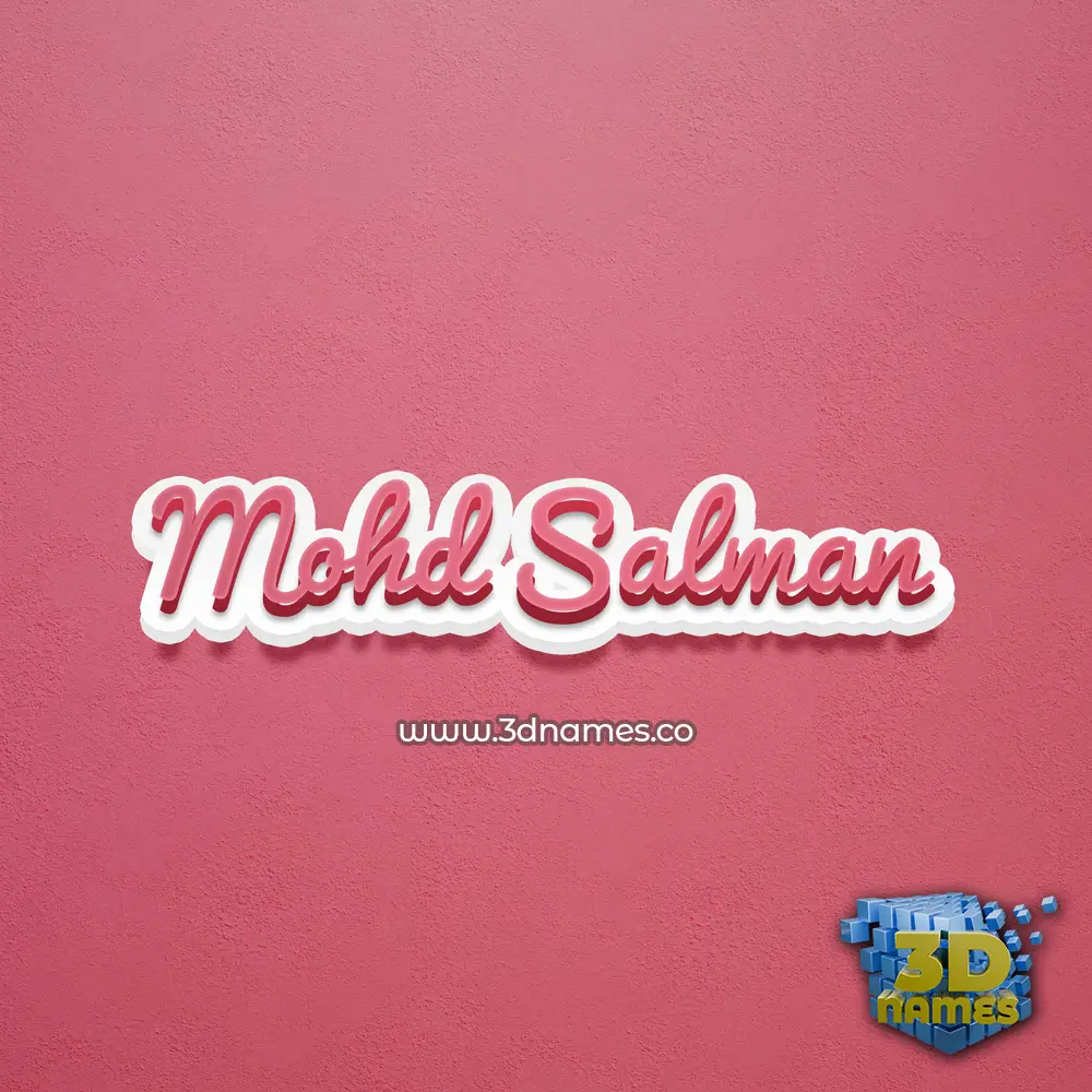 mohd salman in Red Scribble style - 3D name wallpaper