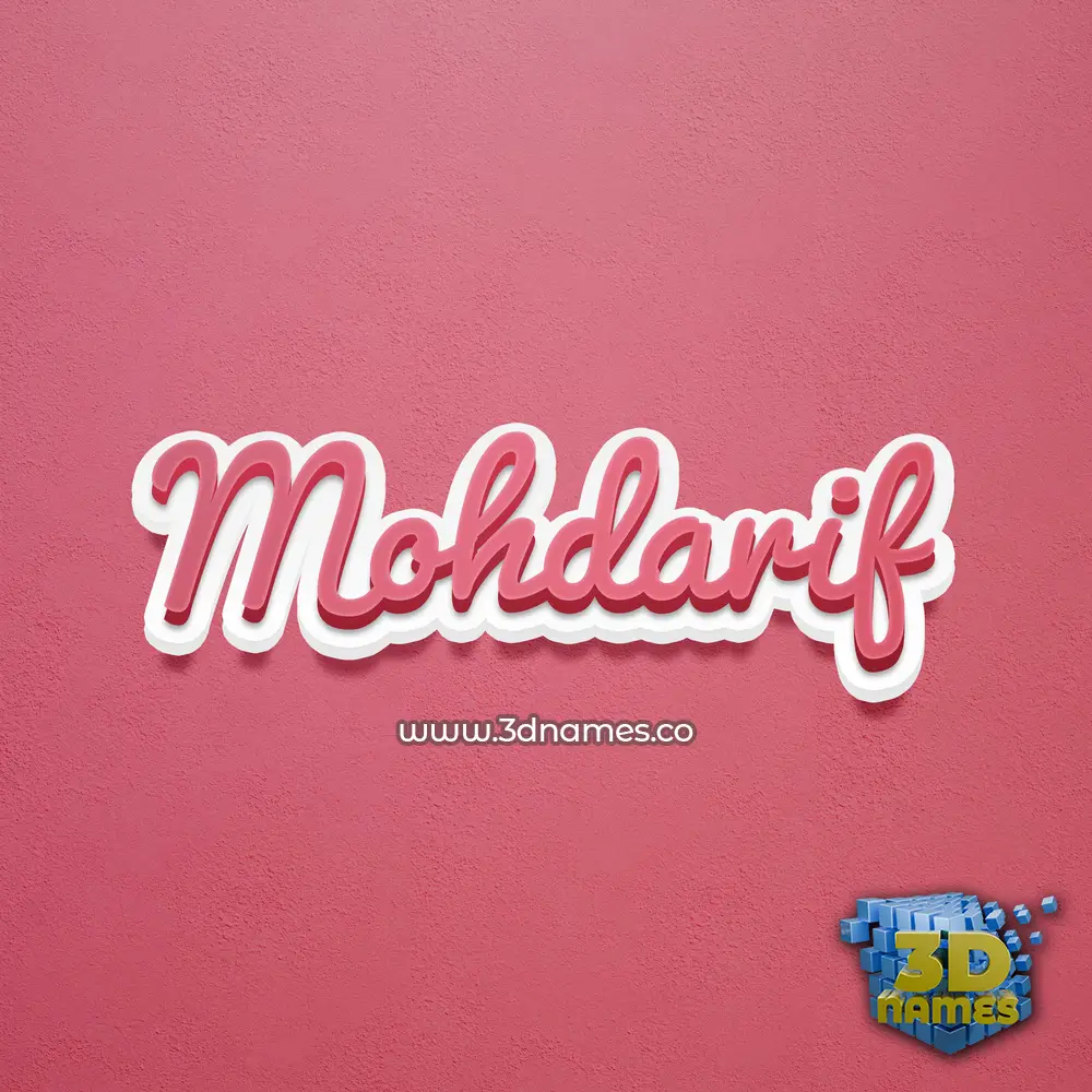 mohdarif in Red Scribble style - 3D name wallpaper