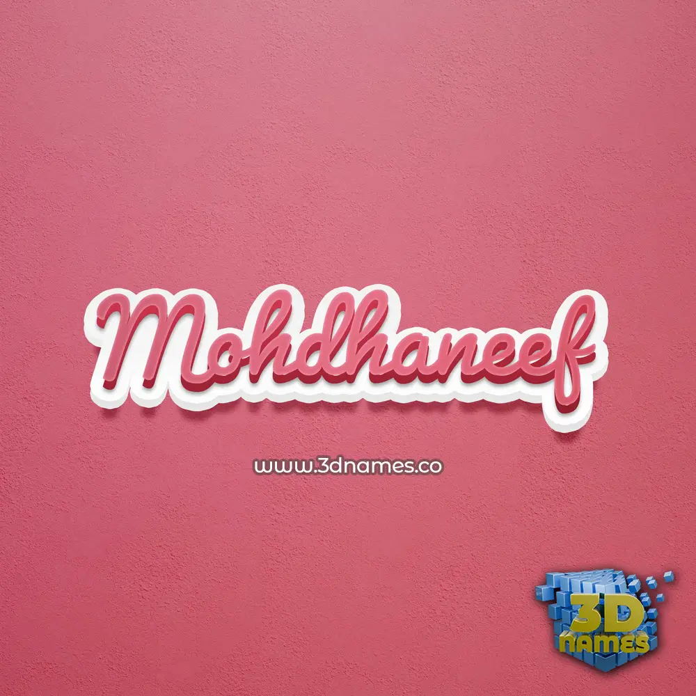 mohdhaneef in Red Scribble style - 3D name wallpaper