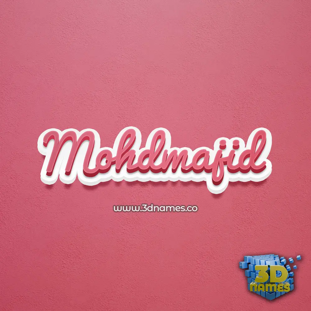 mohdmajid in Red Scribble style - 3D name wallpaper