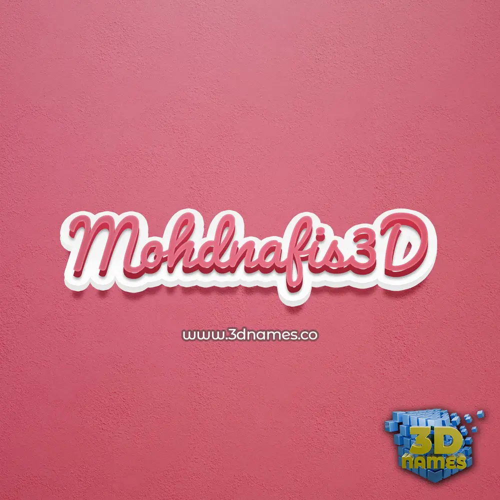 mohdnafis3d in Red Scribble style - 3D name wallpaper